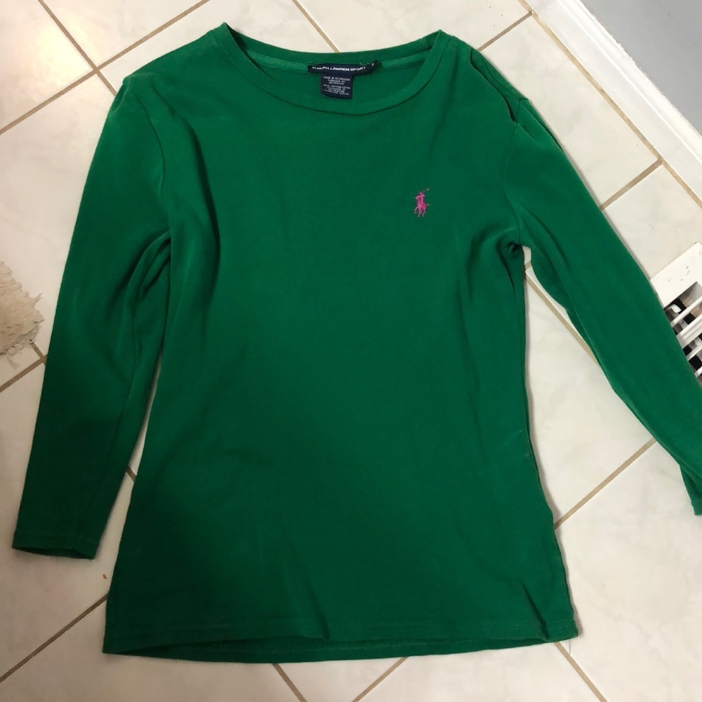Green Ralph Lauren sport 3/4 sleeve shirt